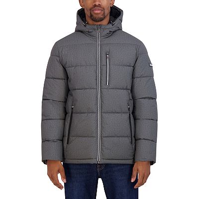 Nautica Men s Quilted Hooded Puffer Jacket Heather Grey Size S