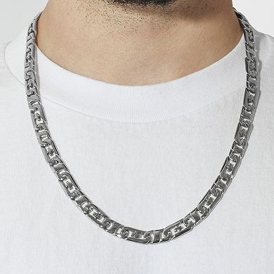 Men's Steel Nation Stainless Steel Cross Curb Chain Necklace