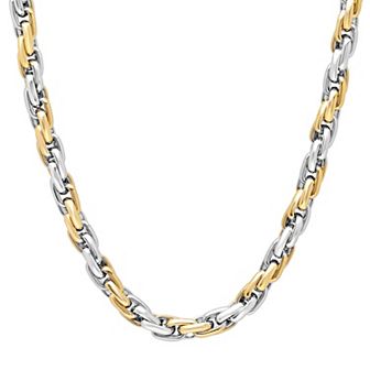 Men's Steel Nation Stainless Steel Two-Tone Rope Chain Necklace