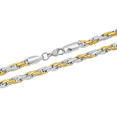 Men's Jewelry Nation Stainless Steel Two-Tone Rope Chain Necklace