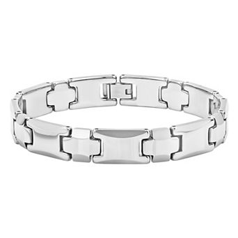 Men's Jewelry Nation Tungsten Curved Link Bracelet