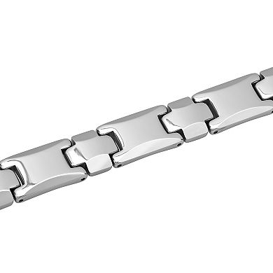 Men's Jewelry Nation Tungsten Curved Link Bracelet