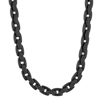 Men's Steel Nation Black Stainless Steel Link Chain Necklace