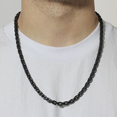 Men's Steel Nation Black Stainless Steel Link Chain Necklace