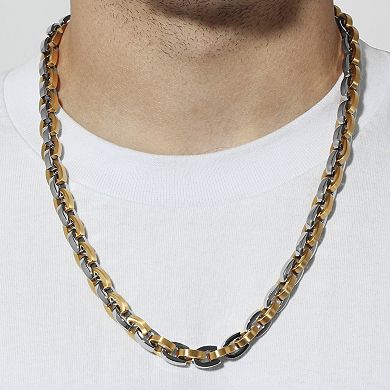 Men's Steel Nation Stainless Steel Two-Tone U-Link Chain Necklace