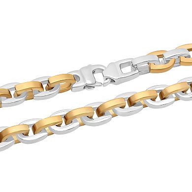 Men's Steel Nation Stainless Steel Two-Tone U-Link Chain Necklace