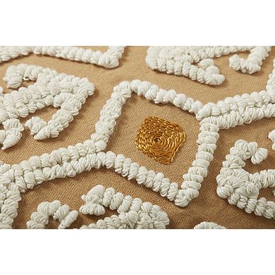 Loloi Ivory Gold Textured 13" x 21" Throw Pillow