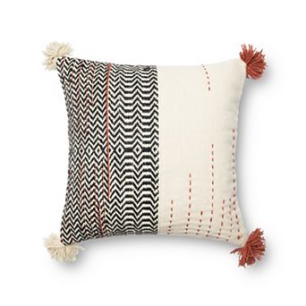 Loloi Black Ivory 22" x 22" Throw Pillow