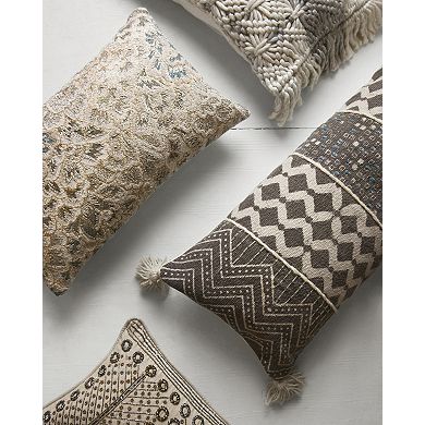 Loloi Grey Cream 13" x 35" Throw Pillow