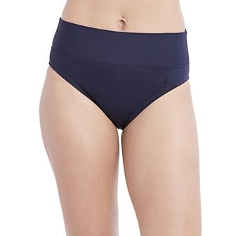 Women's Nautica Knit Fold Over Midrise Swim Bottoms