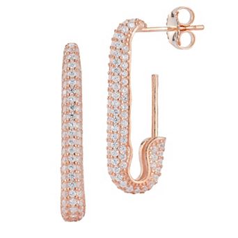 Sunkissed Sterling Cubic Zirconia Pave Drop Earrings