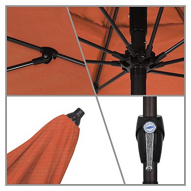 California Umbrella 9-ft. Bronze Aluminum Patio Umbrella with Fiberglass Ribs and Auto Tilt