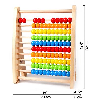 Hape: Rainbow Bead Abacus Colorful Wooden Counting Toy