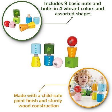 Hape: Twist & Turnables Colorful Wooden Shapes Blocks Building Toy