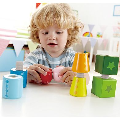 Hape: Twist & Turnables Colorful Wooden Shapes Blocks Building Toy