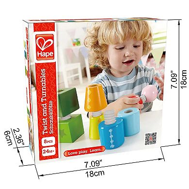 Hape: Twist & Turnables Colorful Wooden Shapes Blocks Building Toy