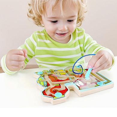 Hape: Choo Choo Tracks Wooden Magnetic Wand Bead Maze