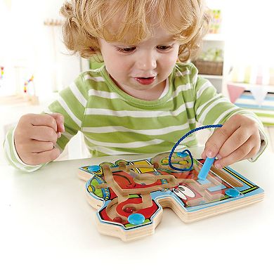 Hape: Choo Choo Tracks Wooden Magnetic Wand Bead Maze
