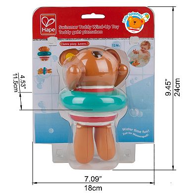 Hape: Swimmer Teddy Wind-Up Water Bath Time Pool Toy