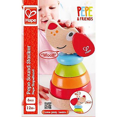 Hape: Pepe Sound Stacker 6-pc. Wooden Puppy Toy