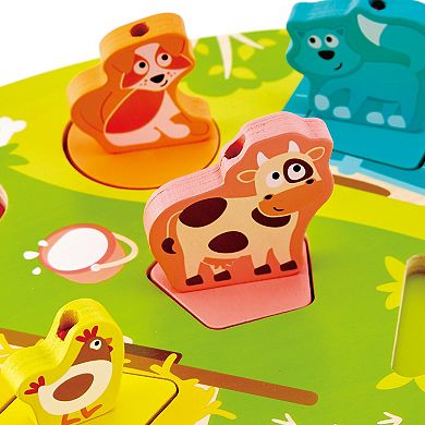 Hape: Farmyard Animal 7-piece Wooden Sound Effect Puzzle