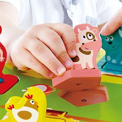 Hape: Farmyard Animal 7-piece Wooden Sound Effect Puzzle