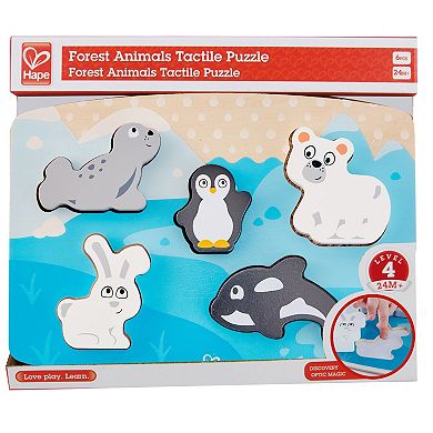 Hape: Polar Animal Tactile Puzzle 6-pc. Wooden Sensory Toy