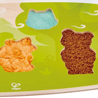 Hape: Forest Animal Tactile Puzzle 6-pc. Wooden Sensory Toy