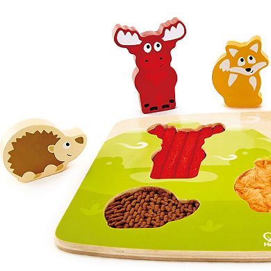 Hape: Forest Animal Tactile Puzzle 6-pc. Wooden Sensory Toy