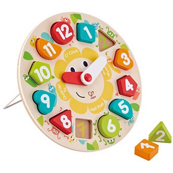 Hape: Learn The Time Bug Puzzle 13 pc Wooden Clock Puzzle