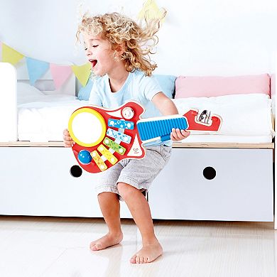 Hape: 6-In-1 Music Maker Rainbow Colors Wooden Guitar Shaped Musical Toy