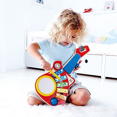 Hape: 6-In-1 Music Maker Rainbow Colors Wooden Guitar Shaped Musical Toy