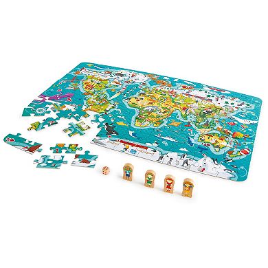 Hape: 2-In-1 World Tour 105-pc. Puzzle & Game