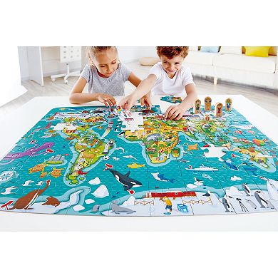 Hape: 2-In-1 World Tour 105-pc. Puzzle & Game