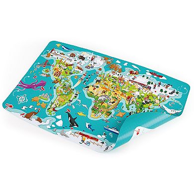 Hape: 2-In-1 World Tour 105-pc. Puzzle & Game