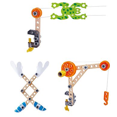 Hape: Junior Inventor: Three Experiment Kit 36-pc. Wooden Building Toy Set