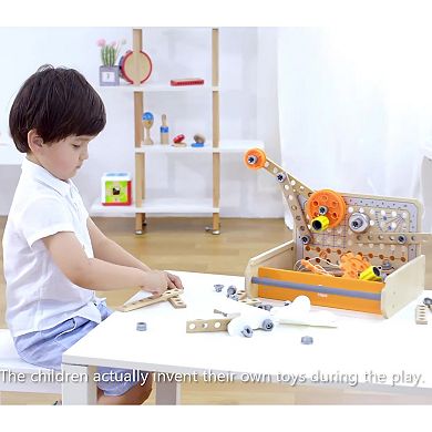Hape: Junior Inventor: Three Experiment Kit 36-pc. Wooden Building Toy Set