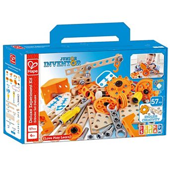 Hape: Junior Inventor: Deluxe Experiment Kit 57 pc Wooden Building Toy