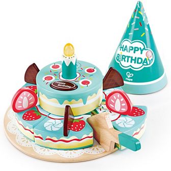 Hape: Interactive Happy Birthday Cake 16 pc Light & Sound Wooden Toy
