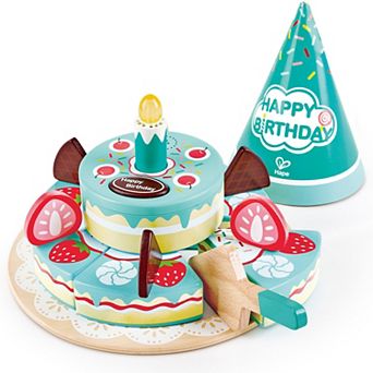 Hape: Interactive Happy Birthday Cake 16 pc Light & Sound Wooden Toy