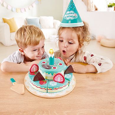 Hape: Interactive Happy Birthday Cake 16-pc. Light & Sound Wooden Toy