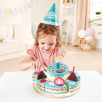 Hape: Interactive Happy Birthday Cake 16-pc. Light & Sound Wooden Toy