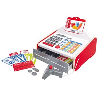 Hape: Beep 'N' Buy Cash Register 24 pc Lights & Sounds Wooden Toy