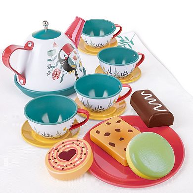Hape: Tea Time Playset 15-pc. Storage Carry Case Pretend Toy Playset
