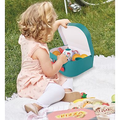 Hape: Tea Time Playset 15-pc. Storage Carry Case Pretend Toy Playset