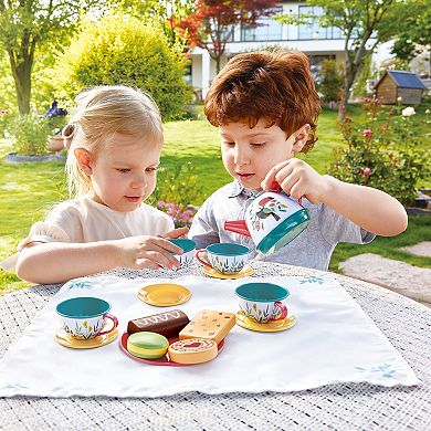 Hape: Tea Time Playset 15-pc. Storage Carry Case Pretend Toy Playset