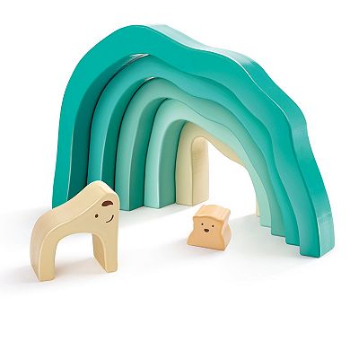 Hape: Arctic Polar Bear Stacking Blocks Wooden Nesting Toy