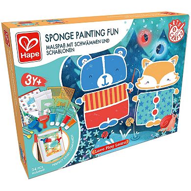 Hape: Sponge Painting Fun 24-pc. 6 Activities Art Set