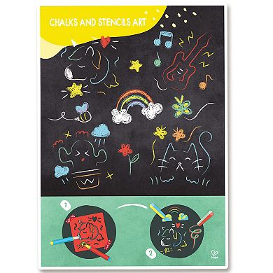 Hape: Chalks & Stencils Art 22-pc. Activity Art Kit