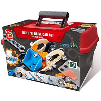 Hape: Junior Inventor STEM Learning: 37 pc Build 'N' Drive Car Set
